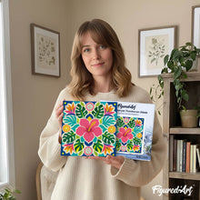 Load image into Gallery viewer, Mini Paint by numbers 8"x8" framed - Hibiscus Mandala