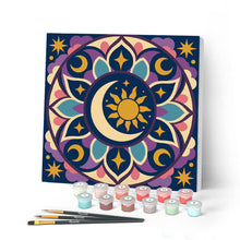 Load image into Gallery viewer, Mini Paint by numbers 8"x8" framed - Celestial Mandala