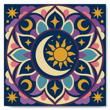 Load image into Gallery viewer, Paint by numbers kit Mini Paint by numbers 8"x8" framed - Celestial Mandala Figured'Art