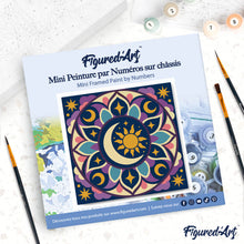 Load image into Gallery viewer, Mini Paint by numbers 8"x8" framed - Celestial Mandala