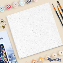 Load image into Gallery viewer, Mini Paint by numbers 8"x8" framed - Celestial Mandala