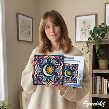 Load image into Gallery viewer, Mini Paint by numbers 8"x8" framed - Celestial Mandala