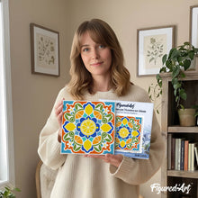 Load image into Gallery viewer, Mini Paint by numbers 8"x8" framed - Citrus Mandala