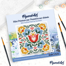 Load image into Gallery viewer, Mini Paint by numbers 8"x8" framed - Floral Mandala