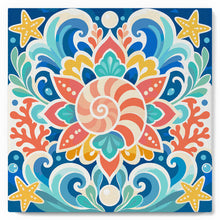 Load image into Gallery viewer, Paint by numbers kit Mini Paint by numbers 8"x8" framed - Seashell Mandala Figured'Art