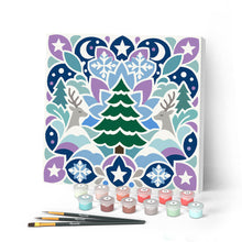 Load image into Gallery viewer, Mini Paint by numbers 8"x8" framed - Christmas Mandala