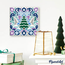 Load image into Gallery viewer, Mini Paint by numbers 8"x8" framed - Christmas Mandala