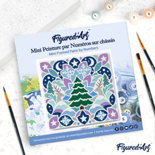 Load image into Gallery viewer, Mini Paint by numbers 8"x8" framed - Christmas Mandala