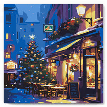 Load image into Gallery viewer, Paint by numbers kit Mini Paint by numbers 8"x8" framed - Festive Night Café Figured'Art