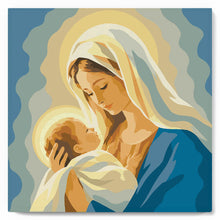 Load image into Gallery viewer, Paint by numbers kit Mini Paint by numbers 8"x8" framed - Mary's Embrace Figured'Art