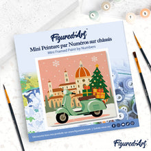 Load image into Gallery viewer, Mini Paint by numbers 8"x8" framed - Christmas in Florence