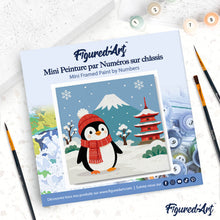Load image into Gallery viewer, Mini Paint by numbers 8"x8" framed - Penguin by Mount Fuji