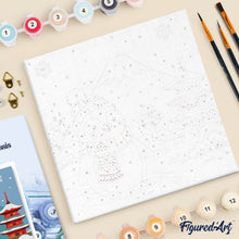 Load image into Gallery viewer, Mini Paint by numbers 8"x8" framed - Penguin by Mount Fuji
