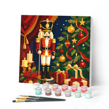 Load image into Gallery viewer, Mini Paint by numbers 8"x8" framed - Christmas Nutcracker