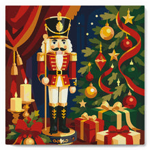 Load image into Gallery viewer, Paint by numbers kit Mini Paint by numbers 8"x8" framed - Christmas Nutcracker Figured'Art