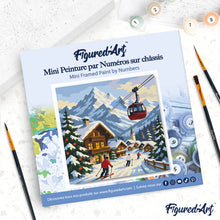 Load image into Gallery viewer, Mini Paint by numbers 8"x8" framed - Alpine Winter Holiday