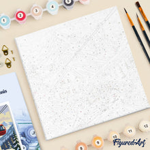 Load image into Gallery viewer, Mini Paint by numbers 8"x8" framed - Alpine Winter Holiday