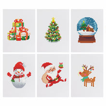 Load image into Gallery viewer, Mini Diamond Painting 6&quot;x8&quot; (6 pieces) - Festive Christmas