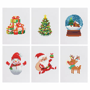 Mini Diamond Painting 6"x8" (6 pieces) - Festive Christmas