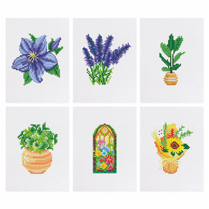 Mini Diamond Painting 6"x8" (6 pieces) - Flora and Potted