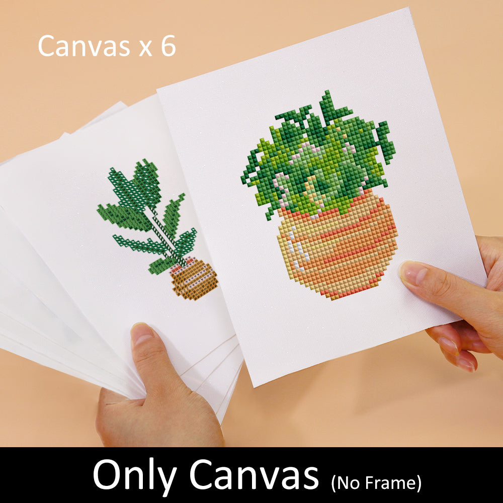 Mini Diamond Painting 6"x8" (6 pieces) - Flora and Potted