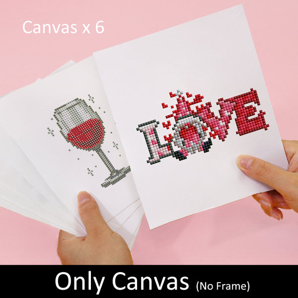 Mini Diamond Painting 6"x8" (6 pieces) - Delicate Designs