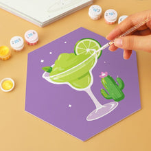 Load image into Gallery viewer, Mini Paint by Numbers Set - Hexagons (6 pieces) - Cocktail Pastel Set