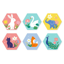 Load image into Gallery viewer, Mini Paint by Numbers Set - Hexagons (6 pieces) - Nursery Animal Set Figured'Art