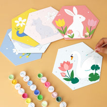 Load image into Gallery viewer, Mini Paint by Numbers Set - Hexagons (6 pieces) - Nursery Animal Set