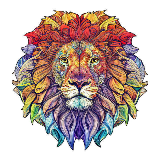 Wooden Puzzle - Colored Lion