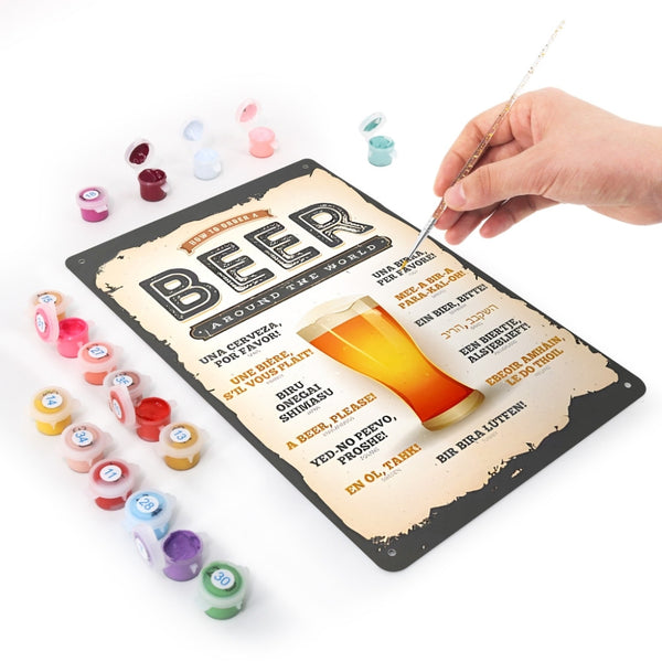Paint by Numbers Metal Poster - Beer Around the World