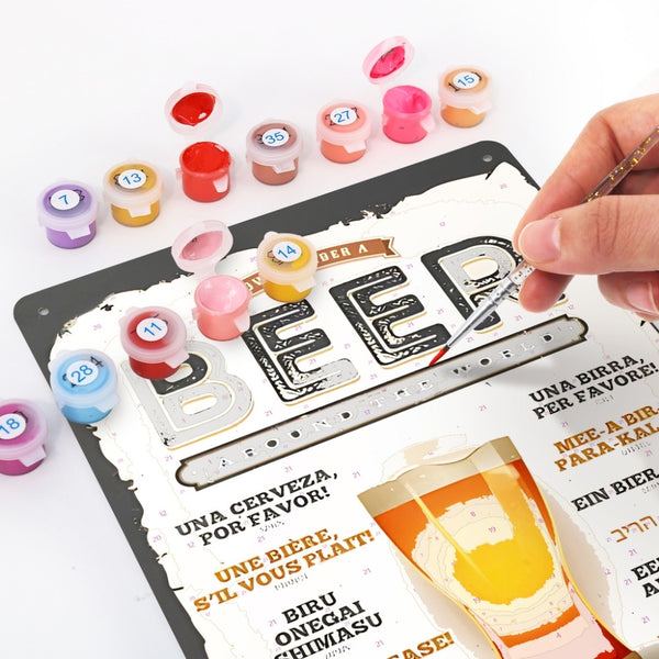 Paint by Numbers Metal Poster - Beer Around the World