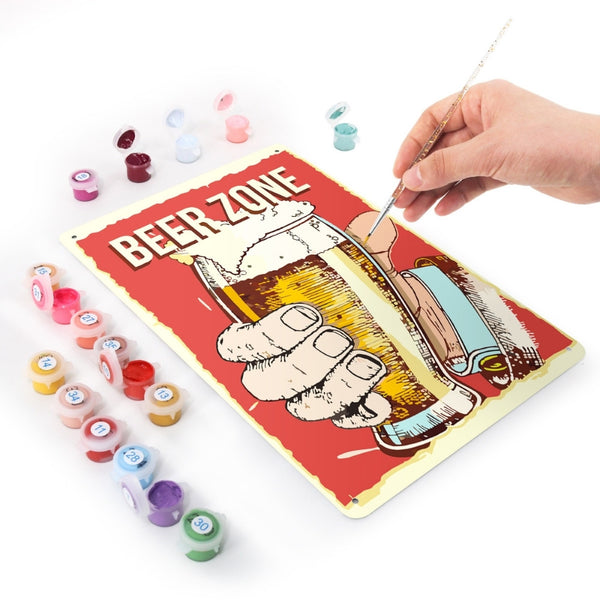 Paint by Numbers Metal Poster - Beer Zone