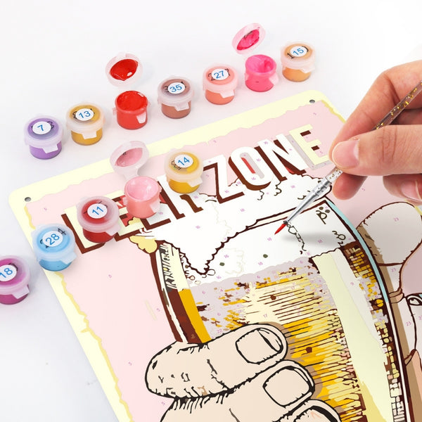 Paint by Numbers Metal Poster - Beer Zone