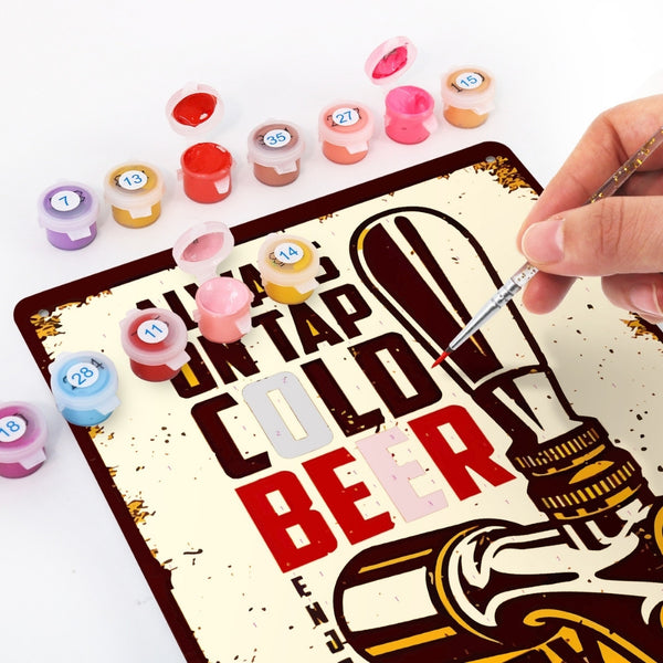 Paint by Numbers Metal Poster - Blonde Beer