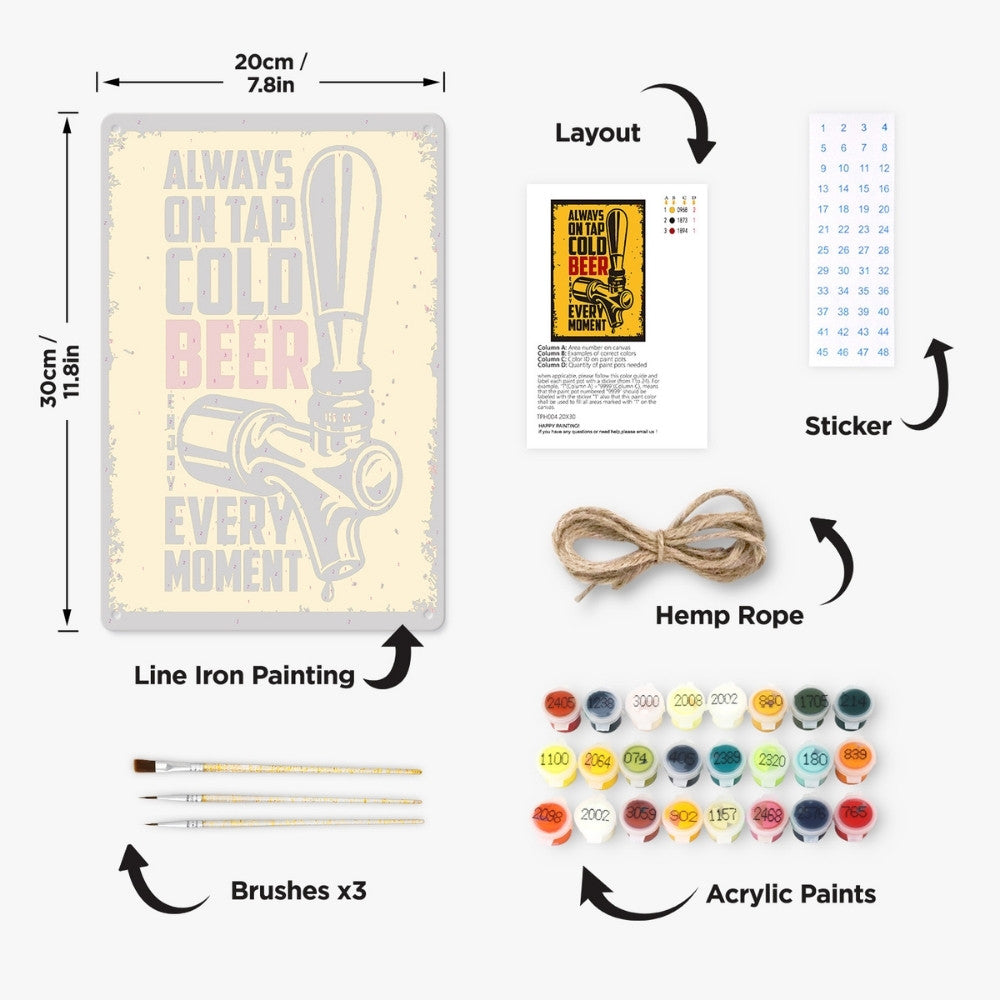 Paint by Numbers Metal Poster - Blonde Beer