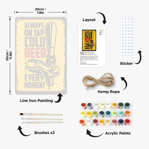 Paint by Numbers Metal Poster - Blonde Beer