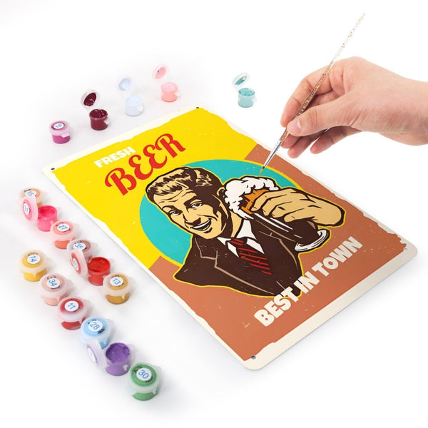 Paint by Numbers Metal Poster - Fresh Beer Guy
