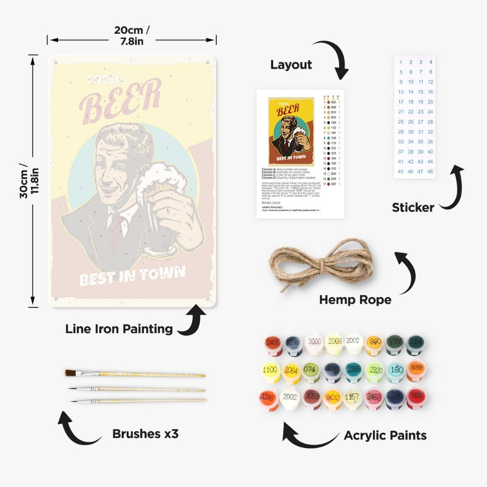 Paint by Numbers Metal Poster - Fresh Beer Guy