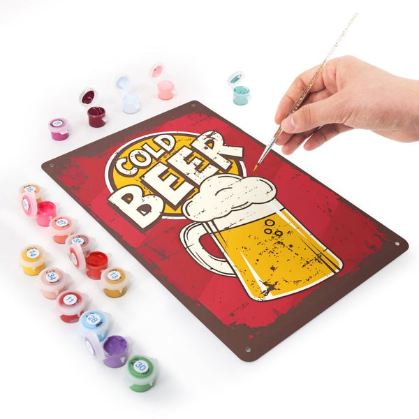 Paint by Numbers Metal Poster - Cold Beer Mug