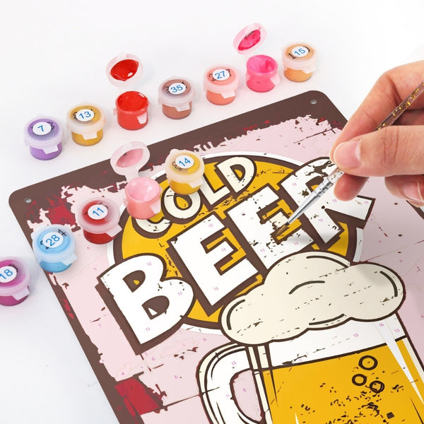Paint by Numbers Metal Poster - Cold Beer Mug