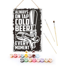 Load image into Gallery viewer, Paint by Numbers Metal Poster - Cold Beer Black&amp;White Figured'Art