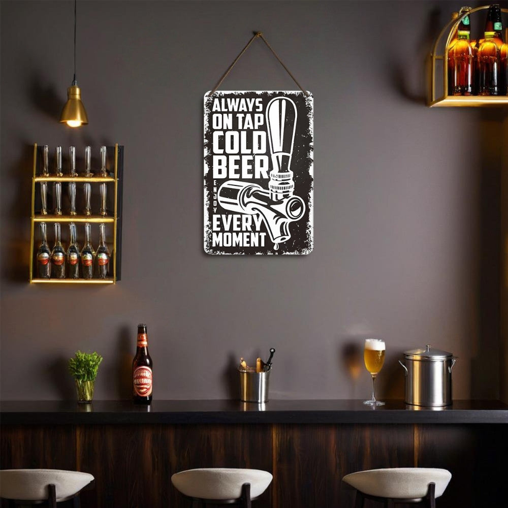 Paint by Numbers Metal Poster - Cold Beer Black&White