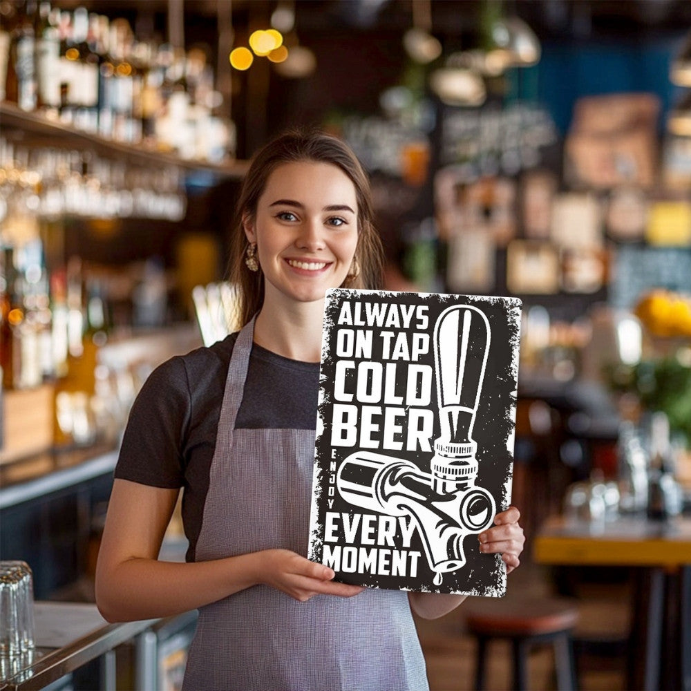 Paint by Numbers Metal Poster - Cold Beer Black&White