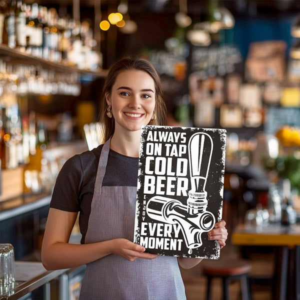 Paint by Numbers Metal Poster - Cold Beer Black&White