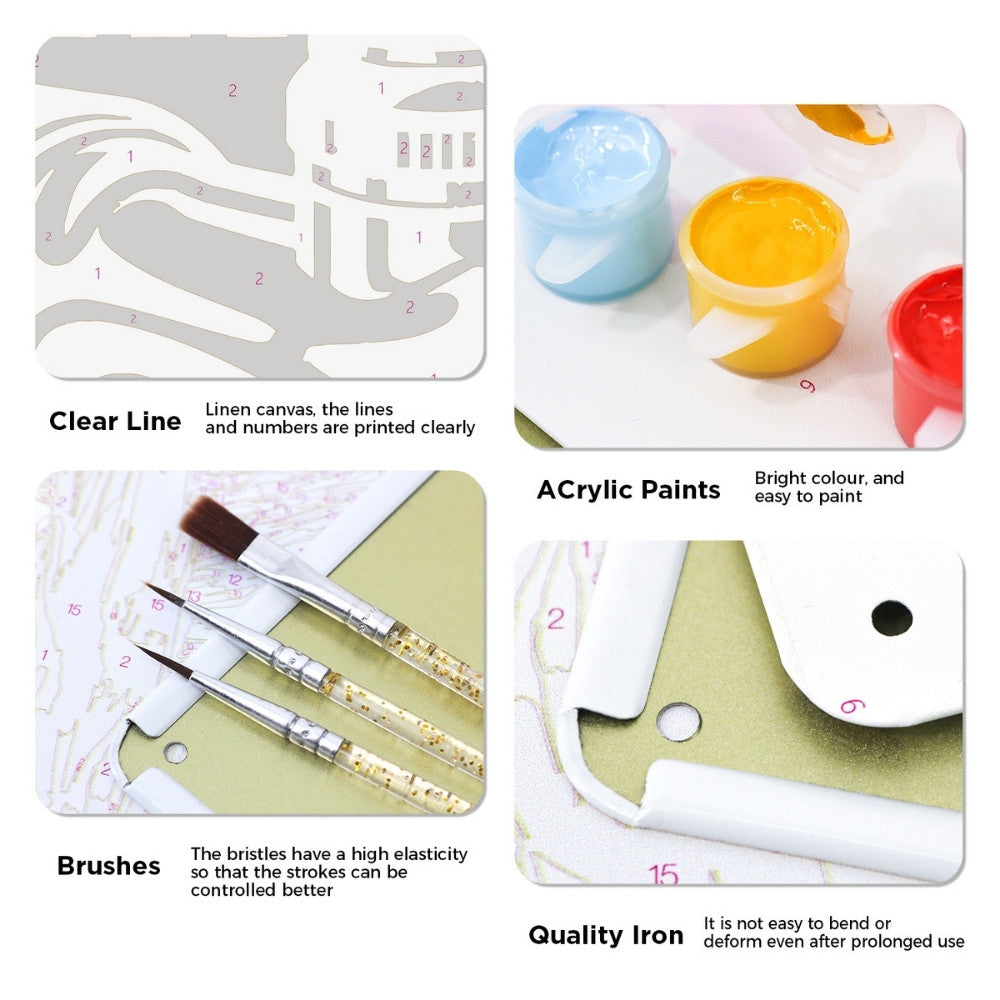 Paint by Numbers Metal Poster - Cold Beer Black&White