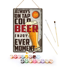 Load image into Gallery viewer, Paint by Numbers Metal Poster - Cold Beer Glass Vintage Figured'Art