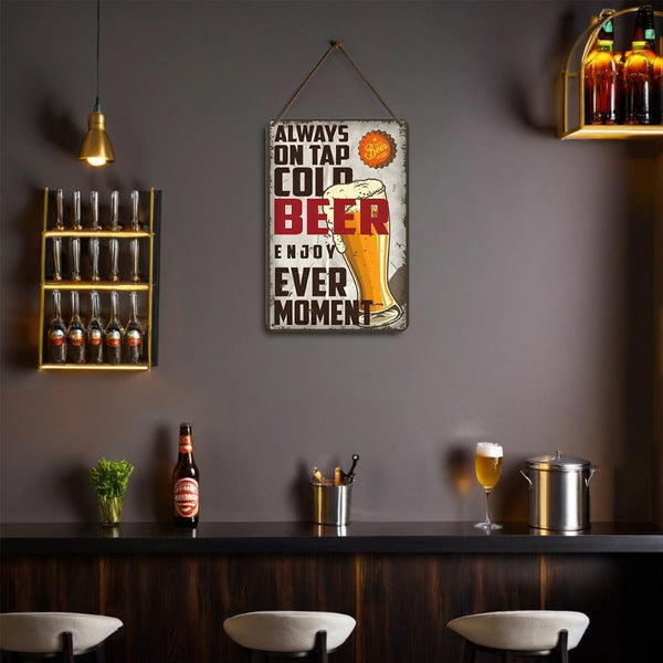Paint by Numbers Metal Poster - Cold Beer Glass Vintage