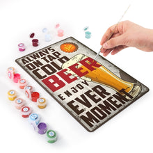 Load image into Gallery viewer, Paint by Numbers Metal Poster - Cold Beer Glass Vintage