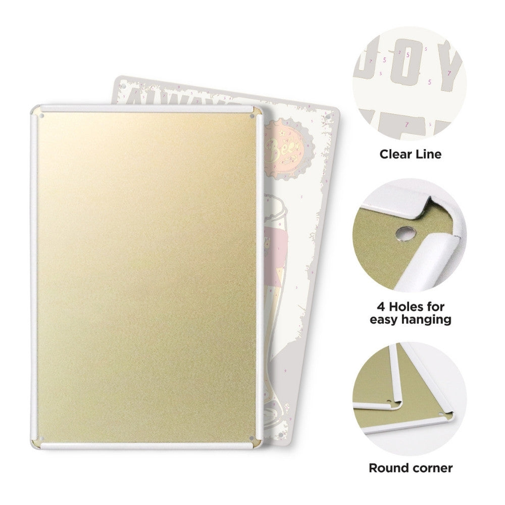 Paint by Numbers Metal Poster - Cold Beer Glass Vintage